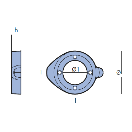 Collare Per Piede Poppiero Zf Anodi Tecnoseal